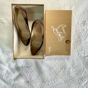 Christian Louboutin Bronze Metallic Heels in Box